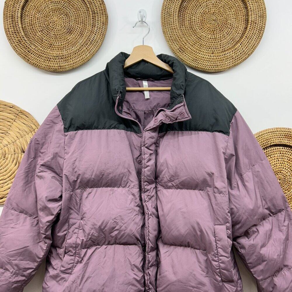 Fabletics Purple Gray Zip Up Essential Puffer Coa… - image 4